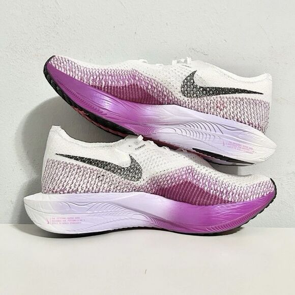 Nike ZoomX VaporFly Next% 3 "White Vivid Purple” Men's Size 9 Running Shoes - Picture 6 of 9